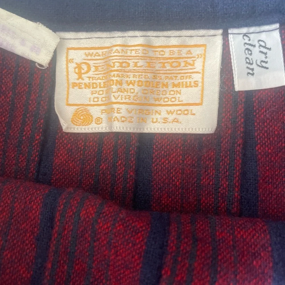 Vintage Pendelton Blue Plaid Women's Skirt Native American Blanket size 12